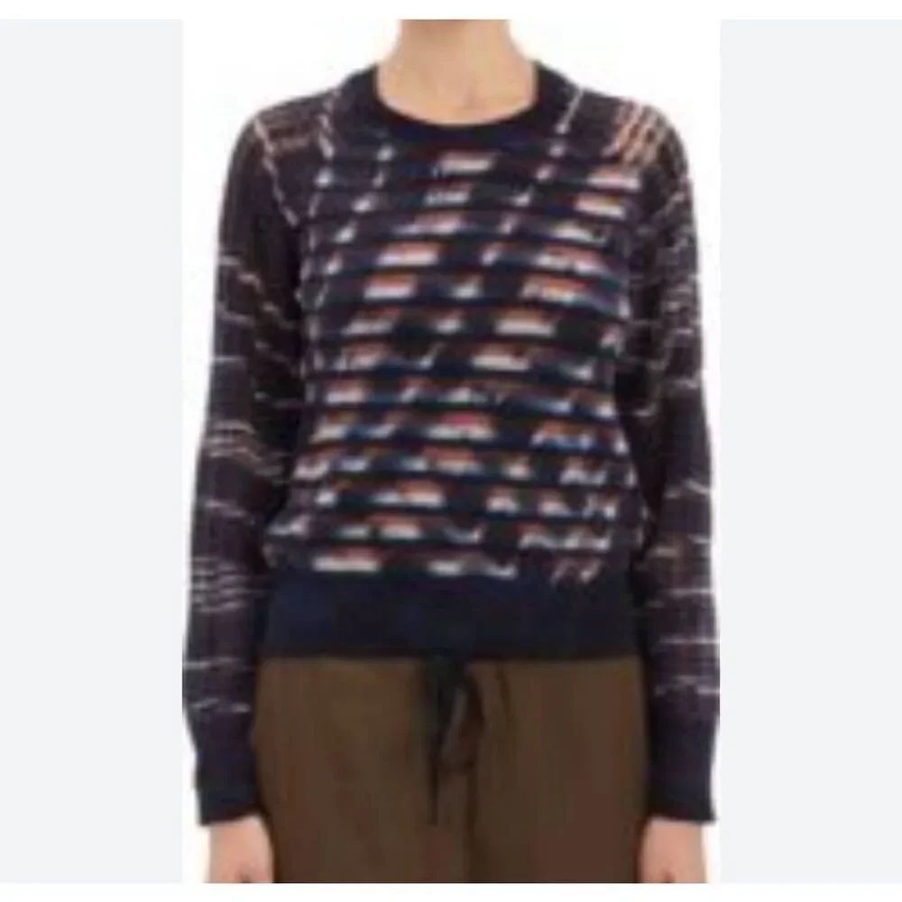 Raquel Allegra Unraveled-Knit Stripe Sweater sz 1 (M)